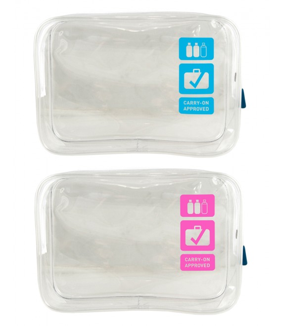 F1 Clear Carry-on Quart Set Blue and Pink