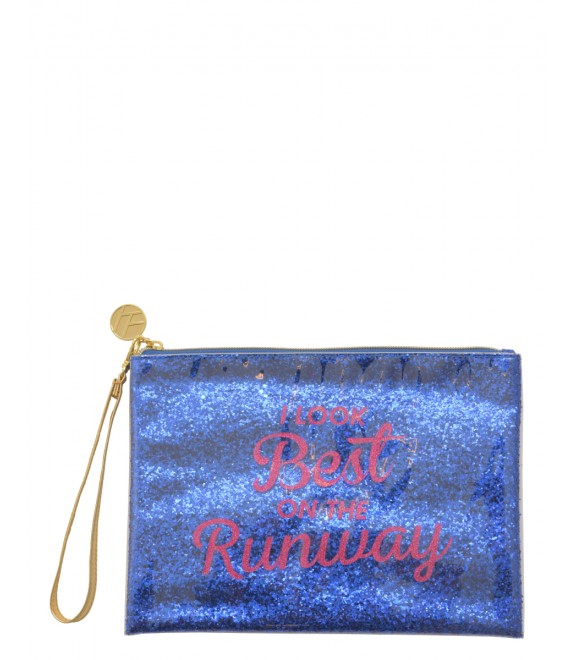 F1 Glitter Pouch Blue