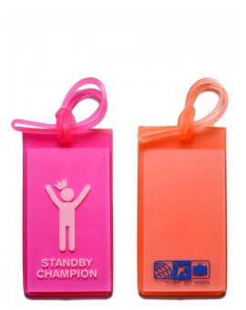 F1 Rubber Tag Set - Pink and Orange