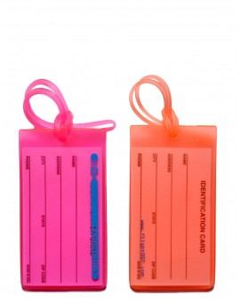 F1 Rubber Tag Set - Pink and Orange