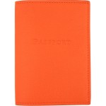 LEATHER PASSPORT COVER ORANGE
