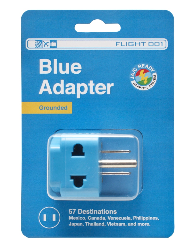 Blue Adapter - North/South & Central America Grounded