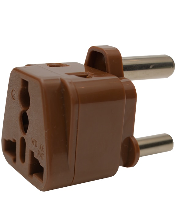 Brown Adapter - South Africa & India Grounded