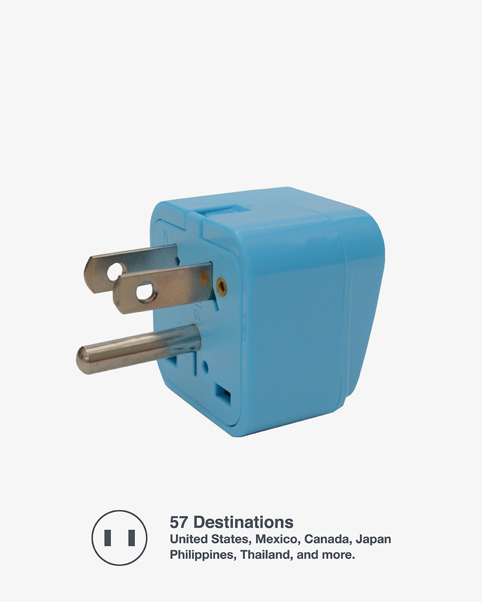 Blue Adapter - North/South & Central America Grounded