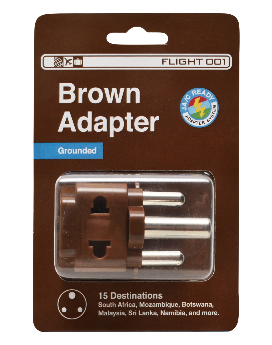 Brown Adapter - South Africa & India Grounded