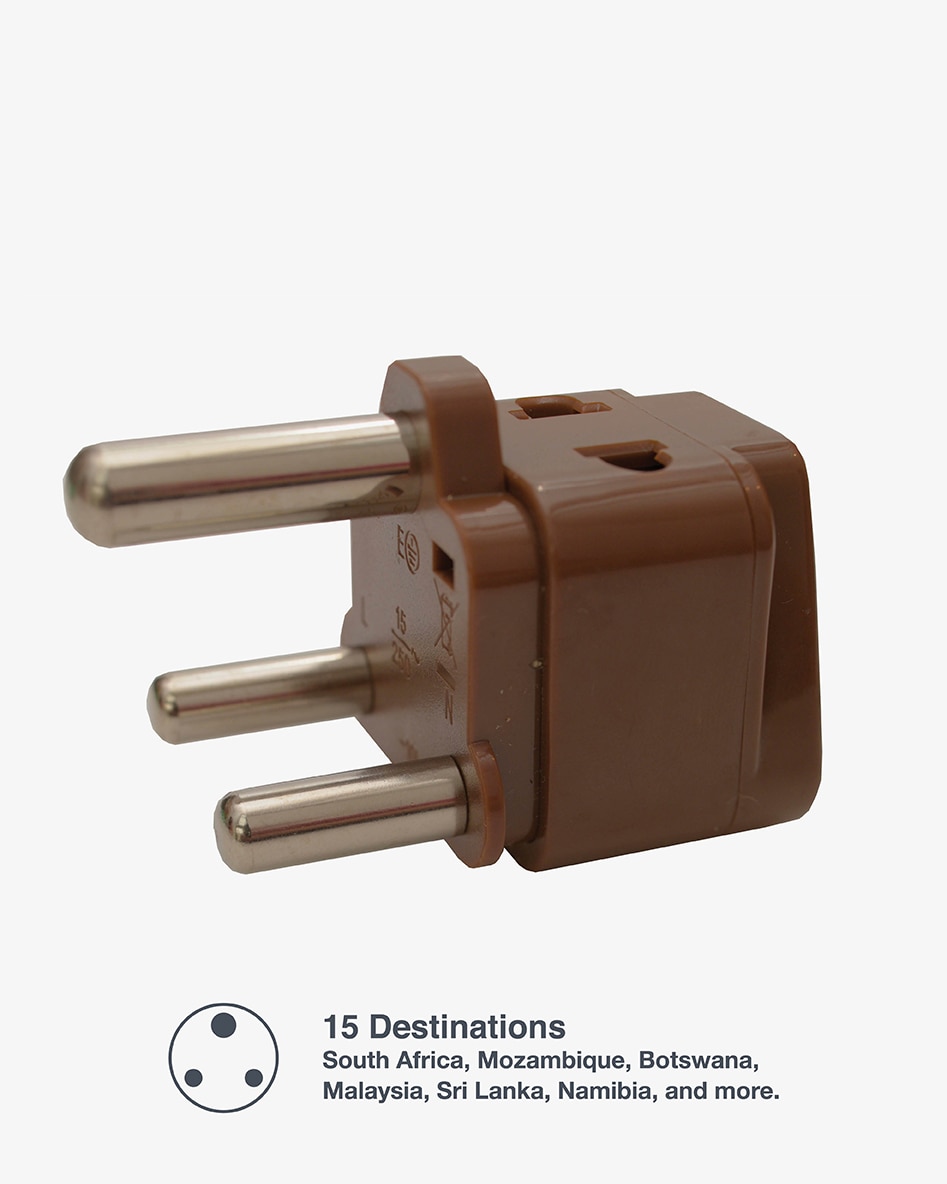 Brown Adapter - South Africa & India Grounded
