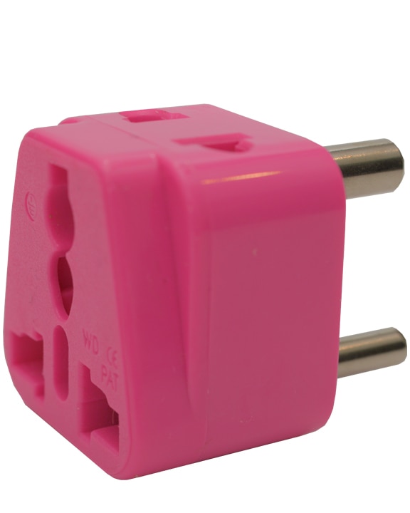 Pink Adapter - India & Middle East Grounded