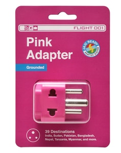 Pink Adapter - India & Middle East Grounded