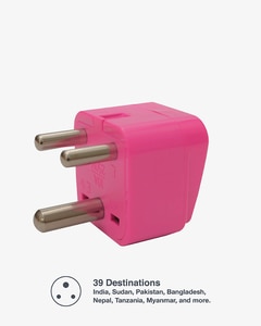 Pink Adapter - India & Middle East Grounded
